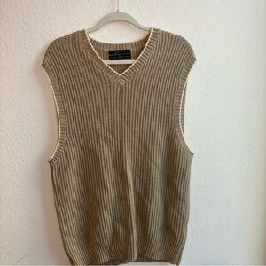 Tommy Hilfiger Men's Beige V-Neck Sweater Vest
